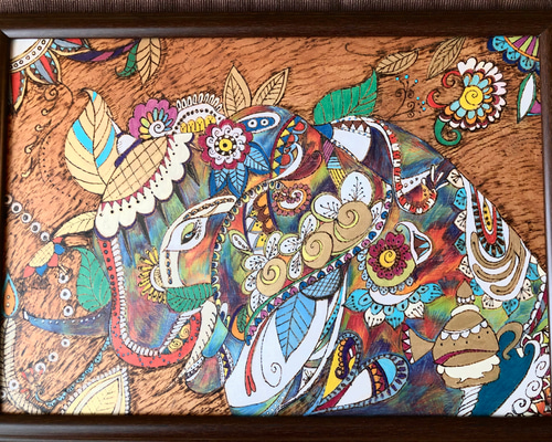 ガネーシャ像　絵画　バリ　アジアン雑貨 7_3e269fe0cd48361848e7c32621b2