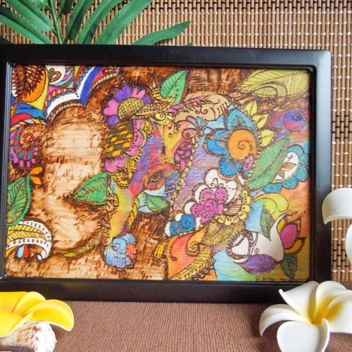 受注販売】ガネーシャA4サイズアジアン⭐バリ雑貨亀インテリア⭐アート