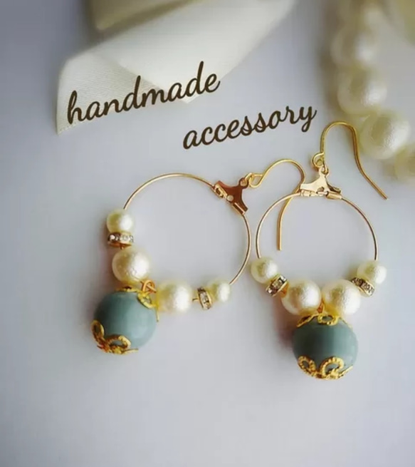 ハンドメイドピアス No.16 ピアス（フープ） kanan¨̮⑅* 通販｜Creema 