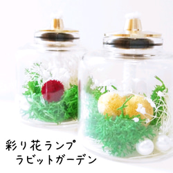 ブルーのボタニカルキャンドルホルダー デルフィニウム ルナリア