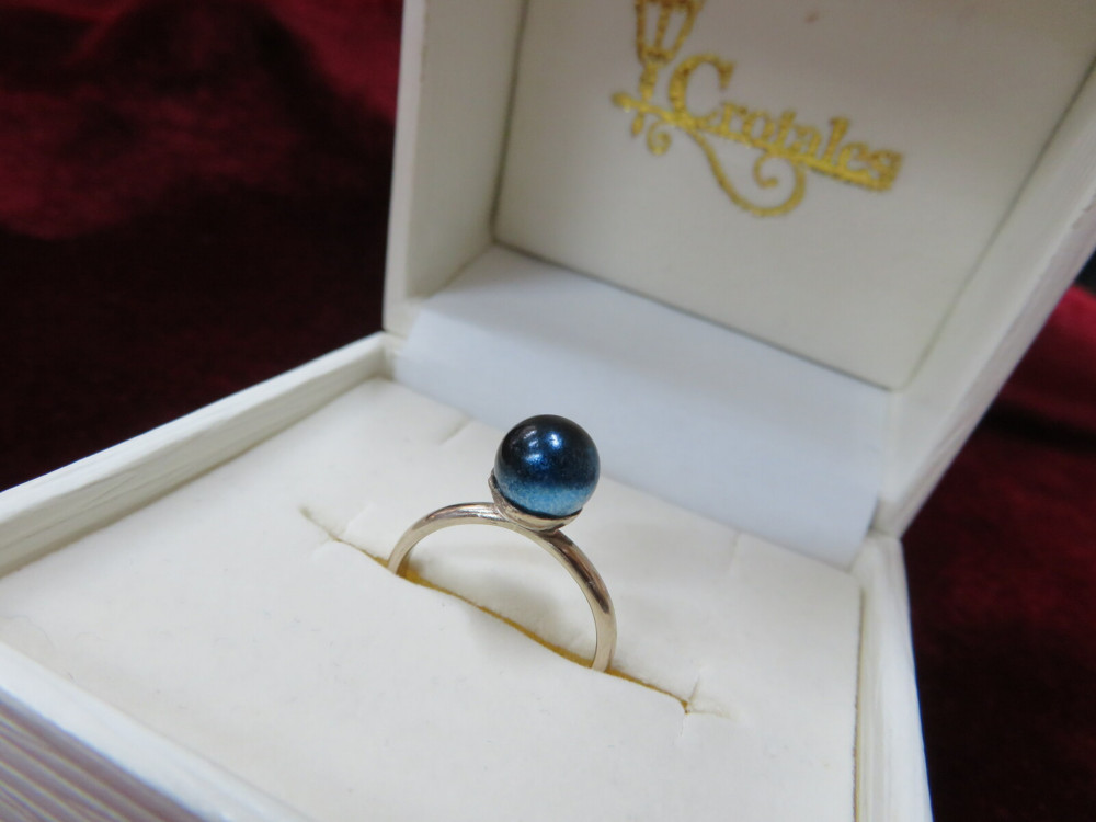 【オーダー品】シンバルで創ったブルーパールのリング