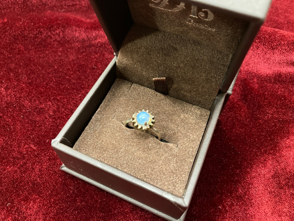 【オーダー品】シンバルとペグのギアで創ったオパールのリング