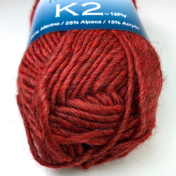 ★クリアランスセール★K2　極太12ply　カラー28　レッド 2枚目の画像