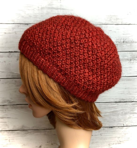 編み図 K2（極太毛糸）で編む かのこ編みのベレー帽 （郵送・送料込