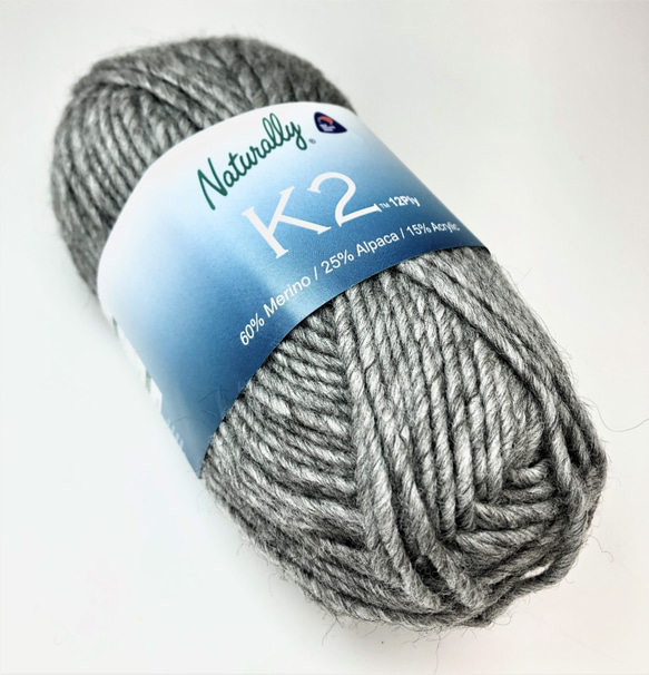 ★クリアランスセール★K2　極太12ply　カラー22　シルバーグレー 2枚目の画像