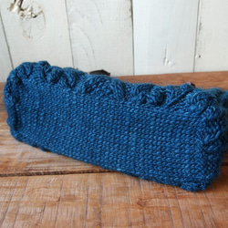 アラン模様のバッグのキット　ダークブルー（K2・アルパカ毛糸） 4枚目の画像