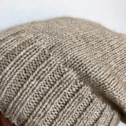 NZポッサム・メリノ・シルク　シンプルメリヤス帽（2本どり）　ナチュラル(無着色) 2枚目の画像