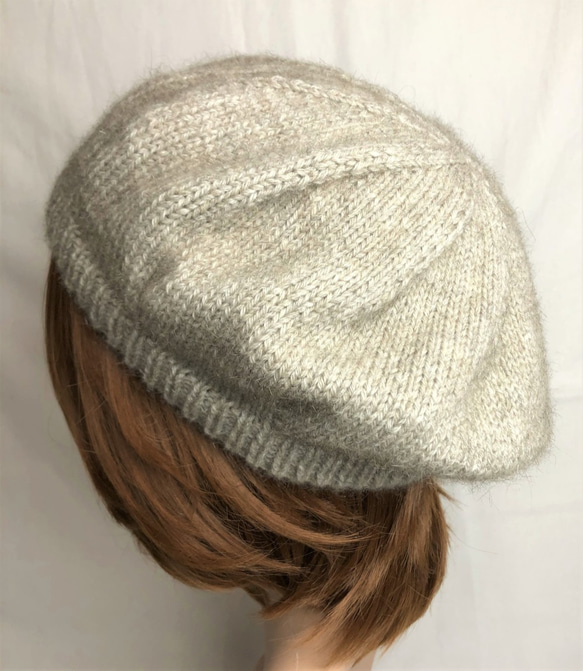 ⭐︎受注制作⭐︎NZポッサム・メリノ・シルク　シンプルなニットベレー帽子　お好きなカラーで 1枚目の画像