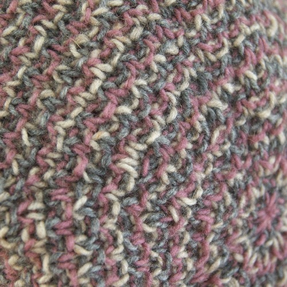 ★クリアランスセール★かのこ編みのベレー帽(ふんわりマッシュルーム型)　3色ストライプ 4枚目の画像