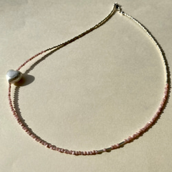 "SOH" pink (necklace)　（インカローズ・カレンシルバー・コッパー） 1枚目の画像