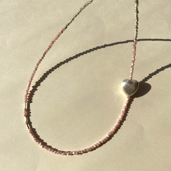 "SOH" pink (necklace)　（インカローズ・カレンシルバー・コッパー） 3枚目の画像