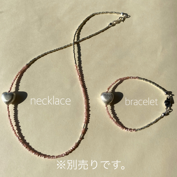 "SOH" pink (necklace)　（インカローズ・カレンシルバー・コッパー） 4枚目の画像