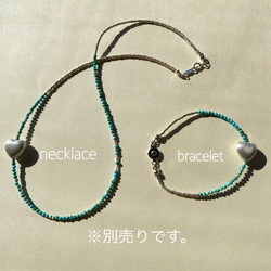 【再販】"SOH" blue (bracelet)　（ターコイズ、コッパー、シードビーズ） 2枚目の画像
