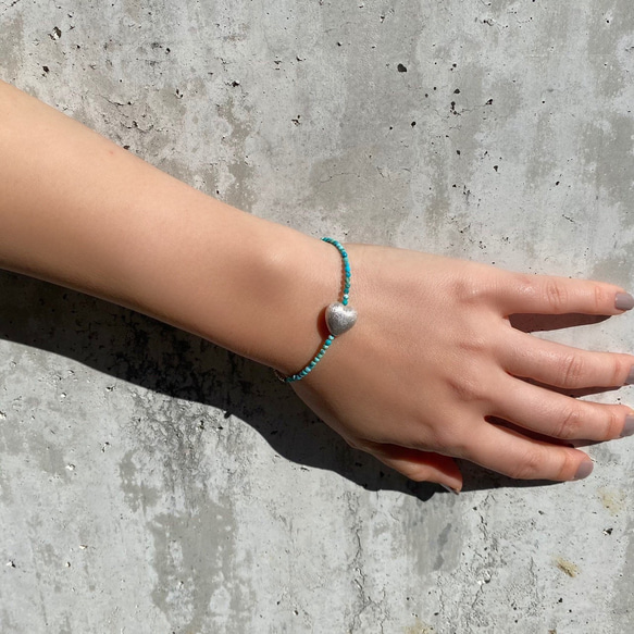 【再販】"SOH" blue (bracelet)　（ターコイズ、コッパー、シードビーズ） 3枚目の画像