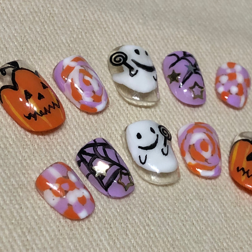 再販1 kids 幼稚園児サイズ つけ爪 ネイルチップ ハロウィン 子供用