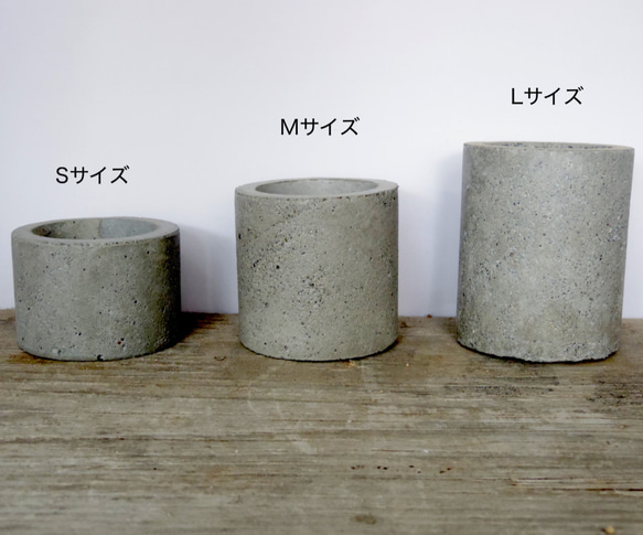 セメント鉢＊セメントポット 多肉植物/サボテン 小物入れ グレー