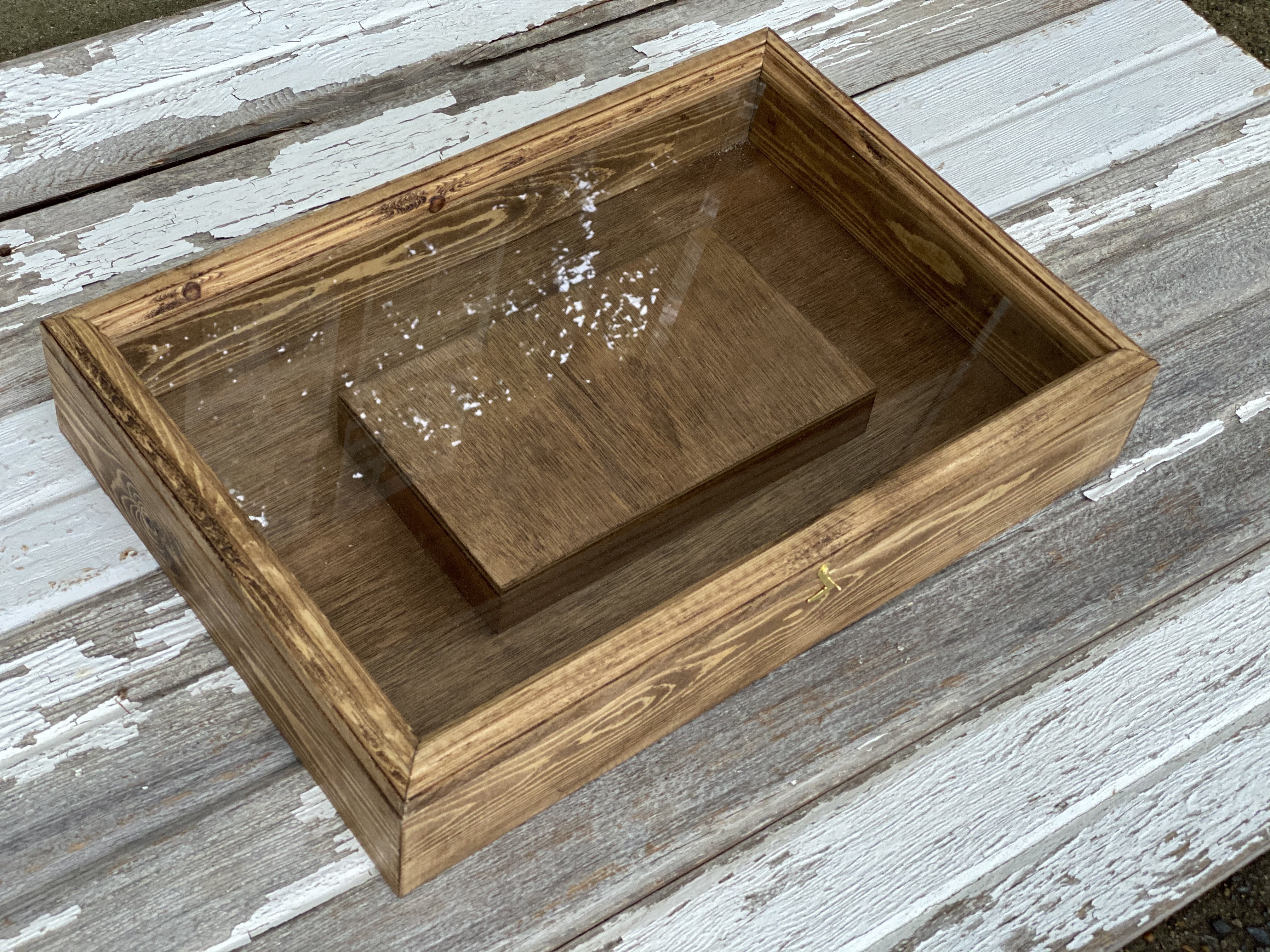 【結婚証明書用　ケース】　ショーケース　サイズ変更可能　ドライフラワー　参加型　木箱　木製　アンティーク　ブライダル