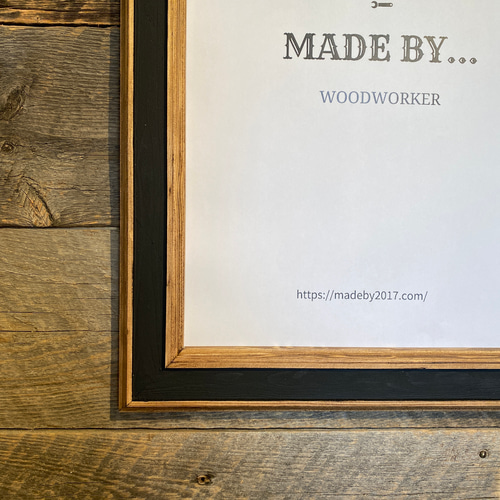 A3 額縁】額縁 額 鏡 ミラー フレーム 木製 サイズ変更 ブラックライン