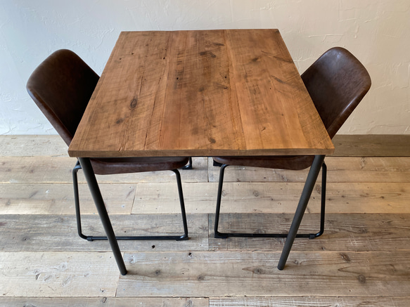 【古材テーブル】古材×アイアン　カフェテーブル　ダイニングテーブル　テーブル　おしゃれ　店舗什器　カフェ　 4枚目の画像