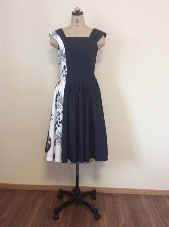 竹浪比呂央デザイン生地使用 青森ねぶたワンピース 4枚目の画像