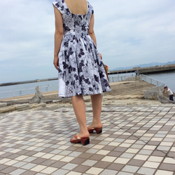 浴衣地のワンピース&ボレロ  牡丹と菊柄 2枚目の画像