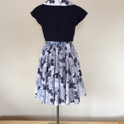 浴衣地のワンピース&ボレロ  牡丹と菊柄 6枚目の画像