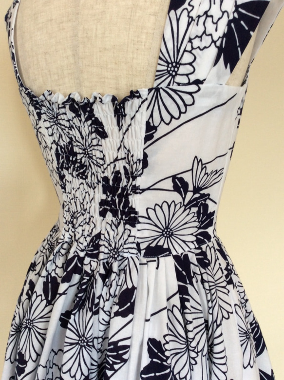 浴衣地のワンピース&ボレロ  牡丹と菊柄 10枚目の画像