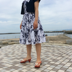 浴衣地のワンピース&ボレロ  菖蒲と梅柄 1枚目の画像