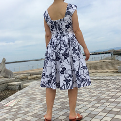 浴衣地のワンピース&ボレロ  菖蒲と梅柄 4枚目の画像