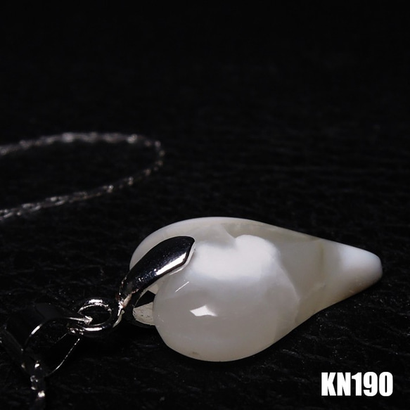 ★超レア★ケオン 原石スライス ハート型 研磨 ネックレス KN-190 4枚目の画像