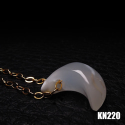 ケオン 原石スライス ムーン 三日月形 ネックレス 14KGF KN-220 3枚目の画像