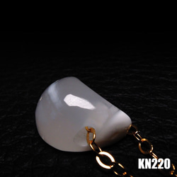 ケオン 原石スライス ムーン 三日月形 ネックレス 14KGF KN-220 4枚目の画像