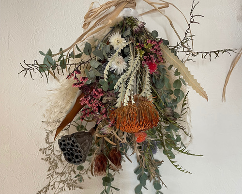 秋のスワッグ ドライフラワー wakunoha 通販 12714911｜Creema(クリーマ)