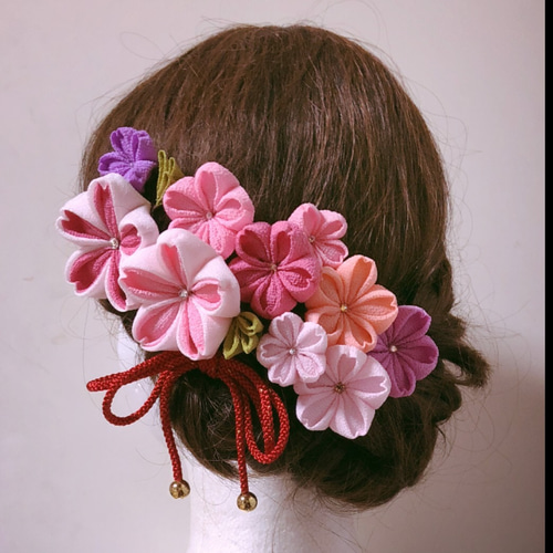 つまみ細工髪飾り☆桜尽し その他ヘアアクセサリー つまみ工房 麗冷  