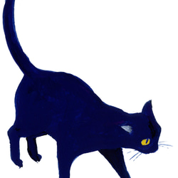 シンプル　黒猫　ポーチ 2枚目の画像