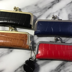 クロコ型押し口金タイプ 印鑑ケース がま口 がま口 kikuryu 通販