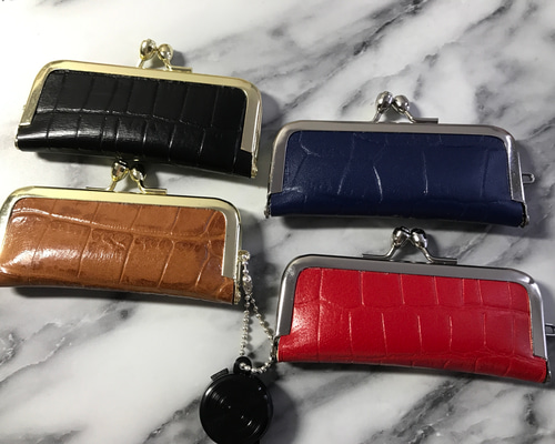 クロコ型押し口金タイプ 印鑑ケース がま口 がま口 kikuryu 通販