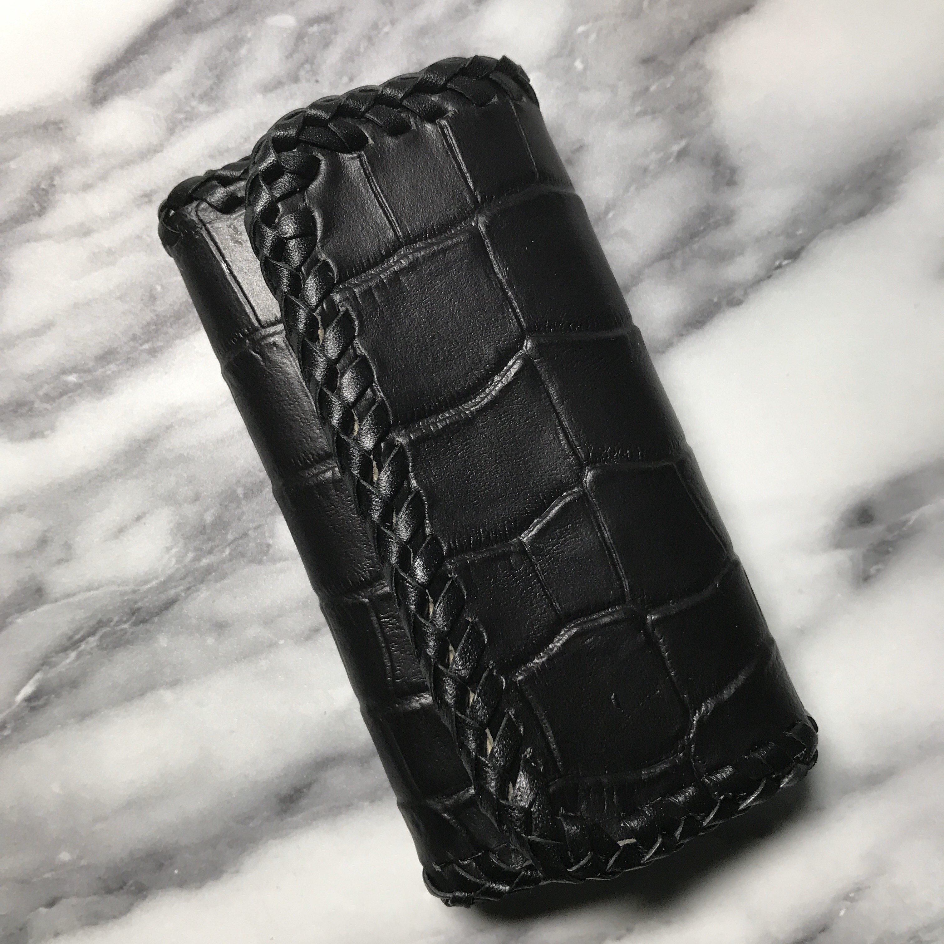 本革　ダブルステッチ　キーケース