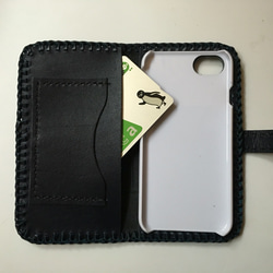 牛皮鱷魚紋海軍筆記本型外殼兼容所有 iPhone 型號 第2張的照片