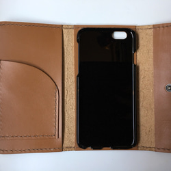 本革クロコ柄 クラッチタイプ 三折り手帳型ケース iPhone5 5S 6 6S 7 8 SE　 3枚目の画像