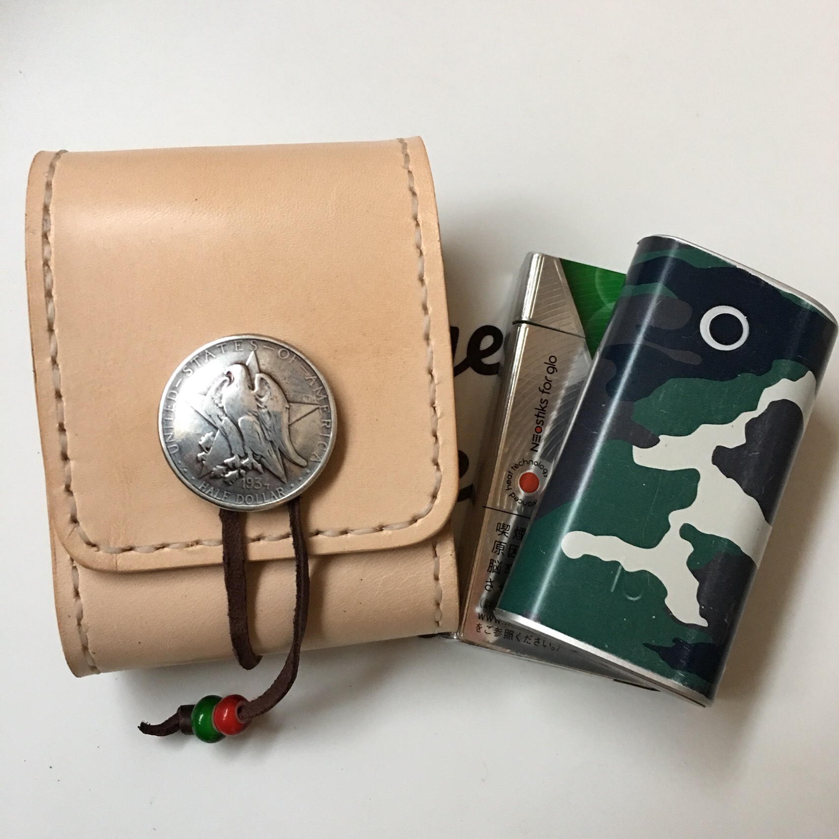 ヌメ革 グローケース　ハイパー　プルームX シガレットケース glo イーグルコンチョ