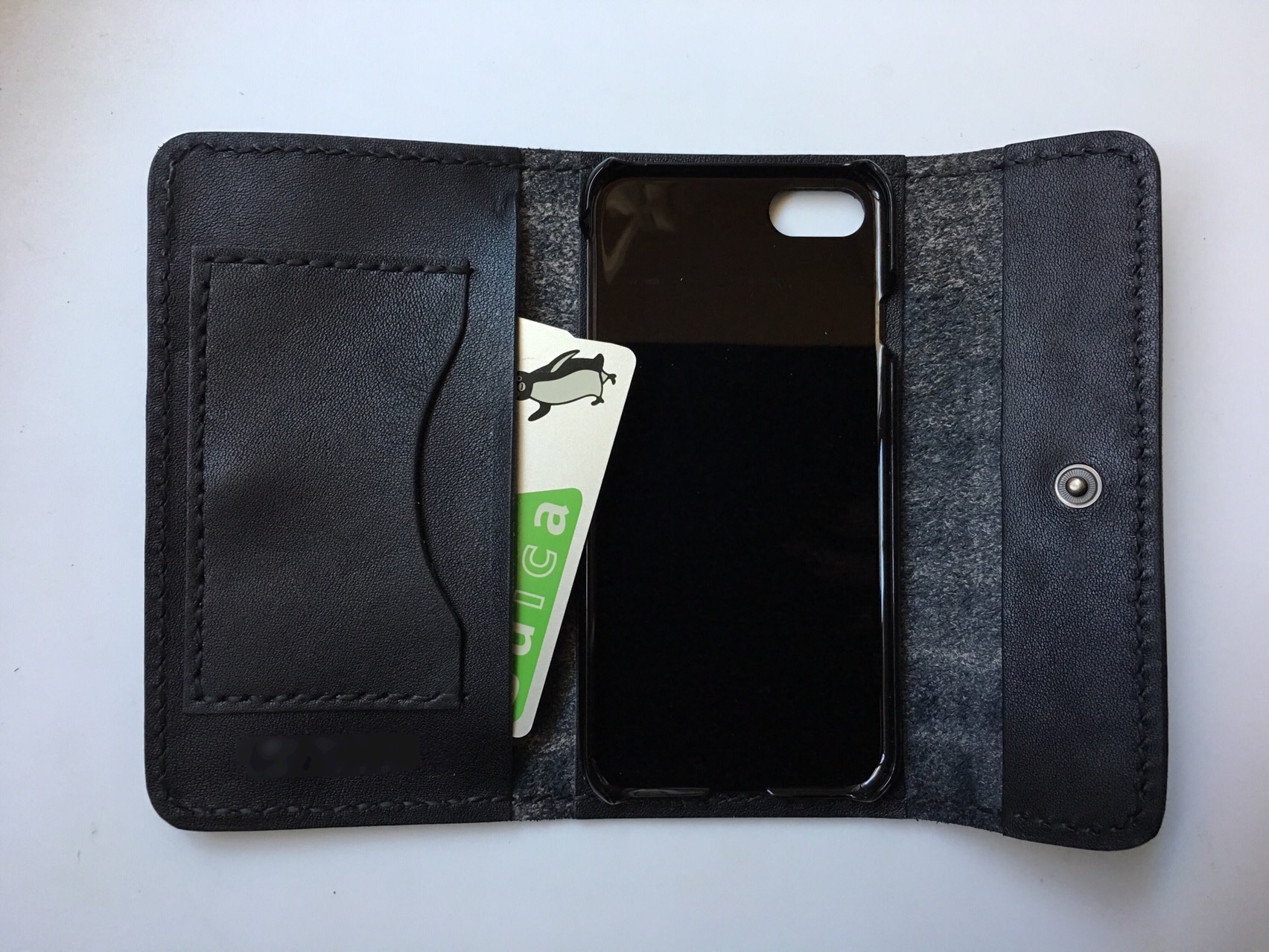 本革クロコ柄 クラッチタイプ 三折り手帳型ケース iPhone全機種対応