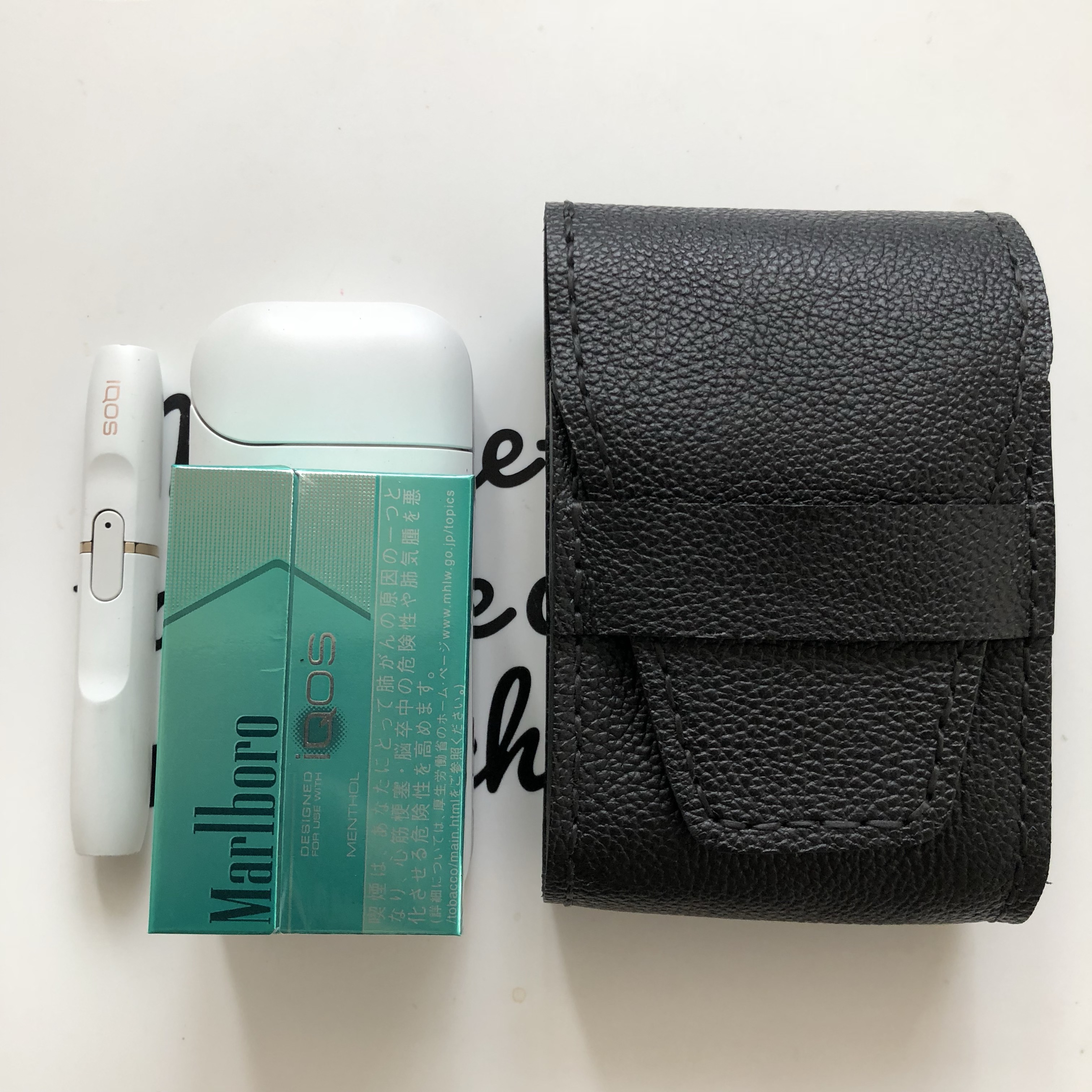 牛革シュリンクブラック アイコスケース　シガレットケース　 IQOS