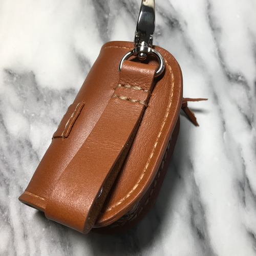 Tan Small Leather Pencil Case