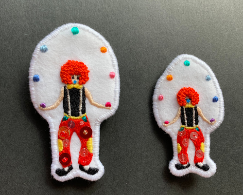 刺繍額 ピエロ