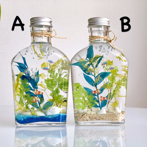 ◆ハーバリウム　355 美しいなな色のバラのbottle *.:。✿*゜ ハーバリウム 355 美しいなな色のバラのbottle *.:。*゜