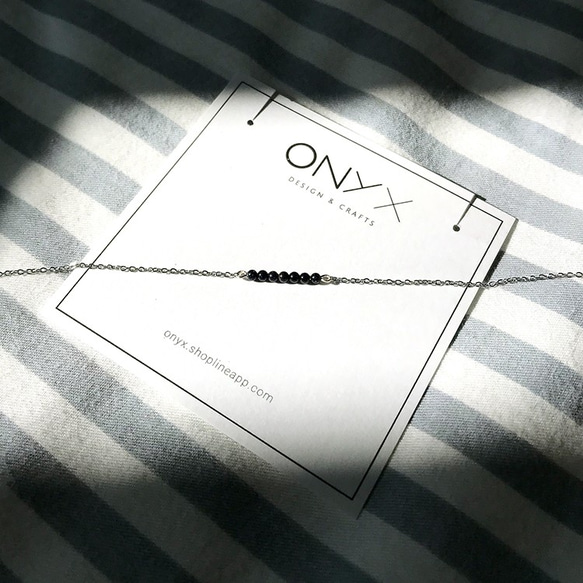 ONYX 超精緻2mm天然石 手鏈－黑瑪瑙 第2張的照片