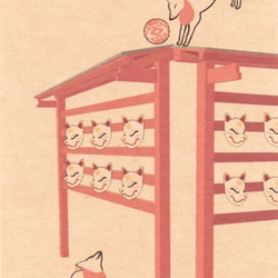 ★販売8回目★ 狐の手毬唄 ポストカード５枚セット 稲荷神社 鳥居 日本 和 雲 動物 御朱印 4枚目の画像