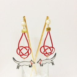 ❤️ 簪　かんざし　きつね　梅結び　水引　祭り　和装　ハンドメイド ❤️ 簪かんざしきつね梅結び水引祭り和装ハンドメイド