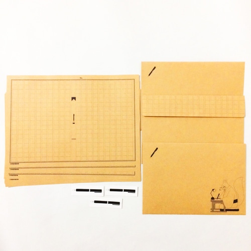 ☆販売6回目☆ 文豪狐原稿用紙 レターセット 稲荷神社 日本 和